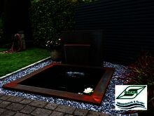 Cortenwasserfall mit Eingrabbecken